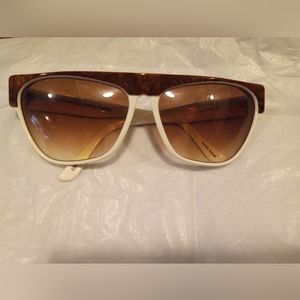 Jean-Louis Scherrer White & Brown trimmed sunglasses